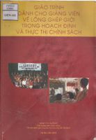 Giáo trình dành cho giảng viên về lồng ghép giới trong hoạch định và thực thi chính sách